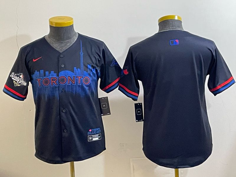 Youth 2025 Toronto Blue Jays Blank black Joint Name Nike MLB Jersey 02